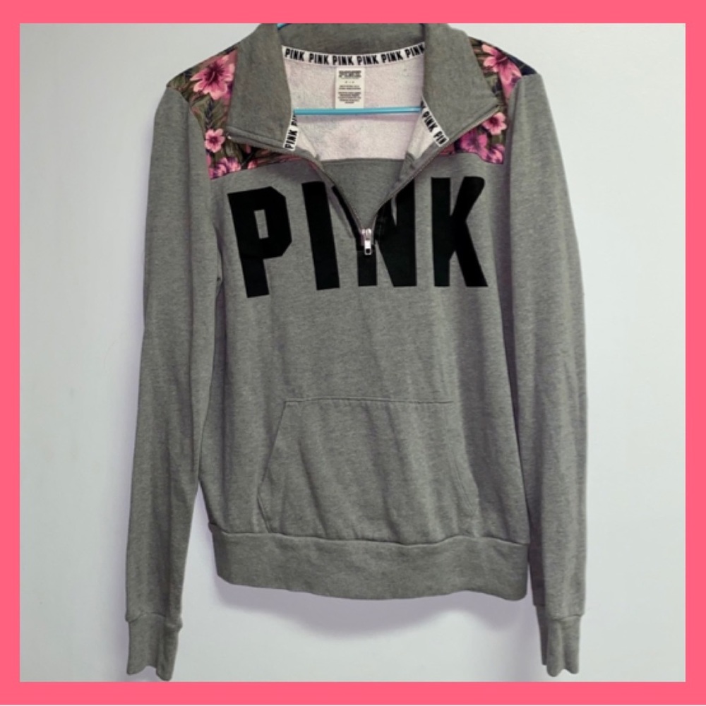 Victoria Secret Pink Women's Quarter Zip Sweatshirt